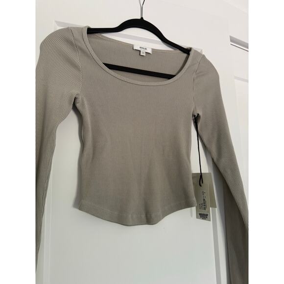 $118 New Agolde Ridley Rib Top - Rice Paper - Small - Picture 7 of 11